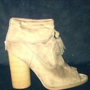 Qupid Tan Suede Ankle Booties